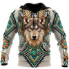 Joycorners Native American Wolf White All Over Printed 3D Shirts
