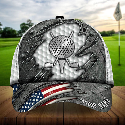 Joycorners Cool American Metal Golf Lovers Golf Hats Multicolored Personalized 3D Design All Over Printed