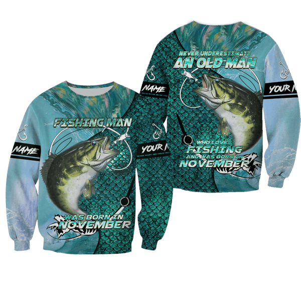 Joycorners Personalized Name Fishing Man Was Born In November All Over Printed 3D Shirts