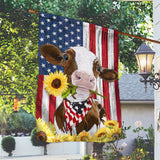 Joycorners Cow Flag Cattle Sunflower United States Flag 2 All Printed 3D Flag