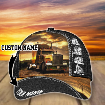 Joycorners Personalized Name Sunset Background Trucker Classic Cap