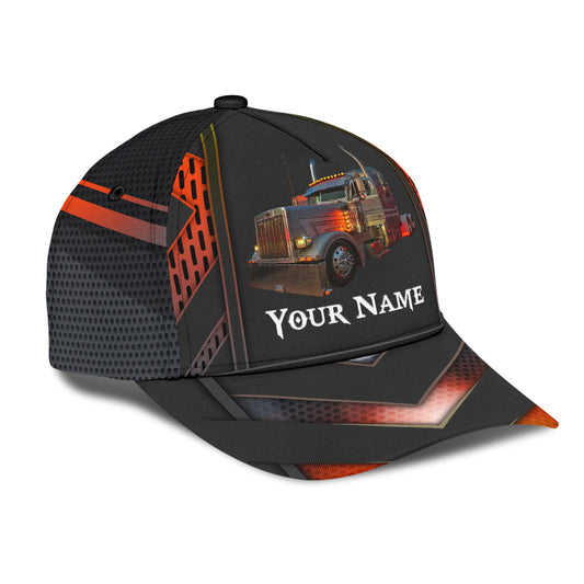 Joycorners Personalized Name Orange Trucker Classic Cap