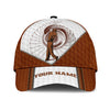 Joycorners Golf Lovers Customized Name Brown Leather Pattern Cap