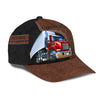 Joycorners Personalized Name Brown Leather Trucker Classic Cap