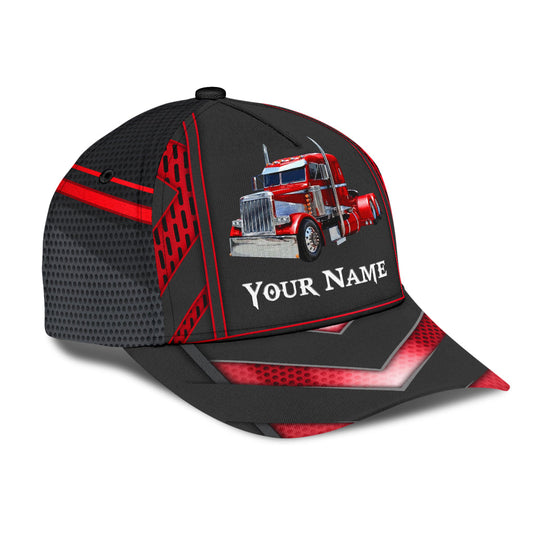 Joycorners Personalized Name Red 04 Trucker Classic Cap