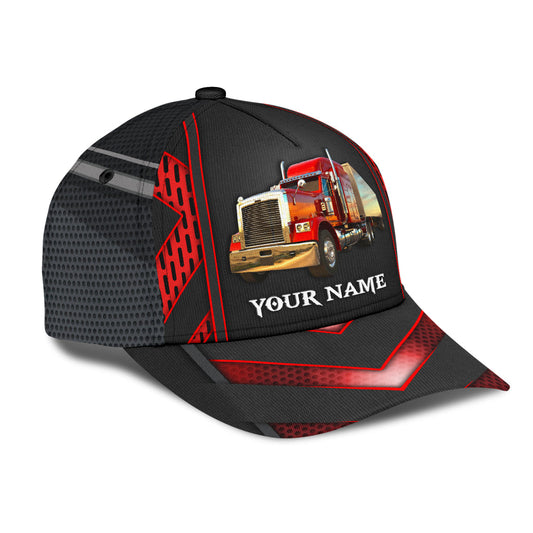 Joycorners Personalized Name Red 05 Trucker Classic Cap