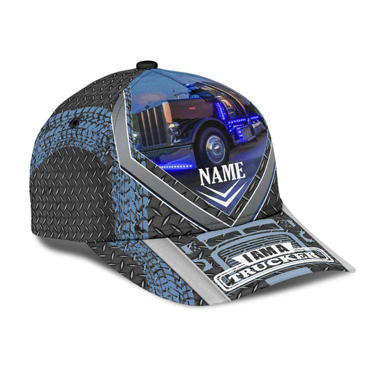 Joycorners Personalized Name Blue Steel Pattern Trucker Classic Cap