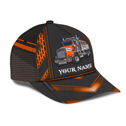 Joycorners Personalized Name Orange 03 Trucker Classic Cap
