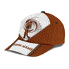 Joycorners Golf Lovers Customized Name Brown Leather Pattern Cap