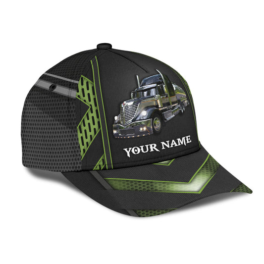 Joycorners Personalized Name Green Trucker Classic Cap