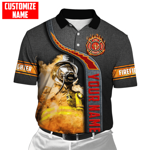Joycorners Personalized Name Firefighter In The Smoke Fire Honor Rescue Courage All Over Printed 3D Shirts