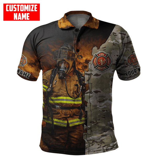 Joycorners Personalized Name Fireman Baisc Camo All Over Printed 3D Shirts