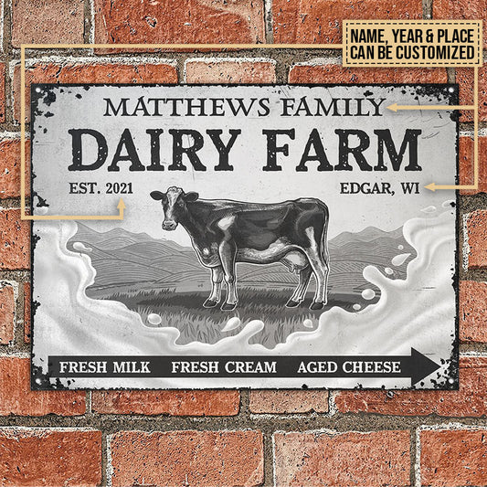 Joycorners Customized Name Cattle Farm All Printed 3D Metal Sign