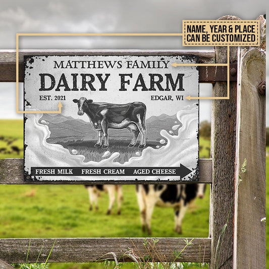 Joycorners Customized Name Cattle Farm All Printed 3D Metal Sign