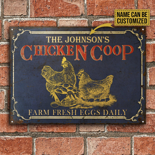 Joycorners Personalized Coop Black Farm Fresh Eggs All Printed 3D Metal Sign