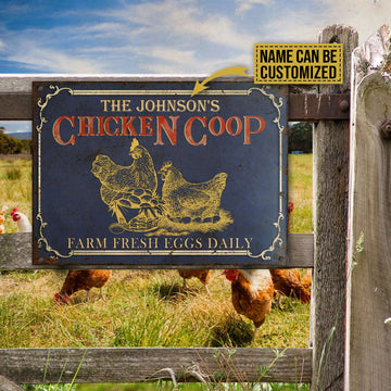 Joycorners Personalized Coop Black Farm Fresh Eggs All Printed 3D Metal Sign