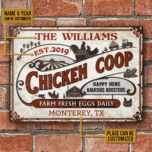 Joycorners Personalized Chicken Coop Daily All Printed 3D Metal Sign