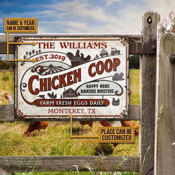 Joycorners Personalized Chicken Coop Daily All Printed 3D Metal Sign