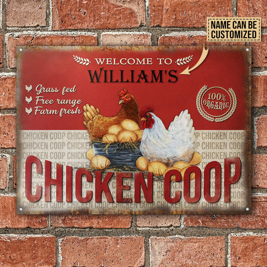 Joycorners Personalized Chicken Coop Farm Fresh All Printed 3D Metal Sign