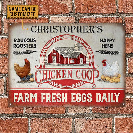 Joycorners Personalized Chicken Coop Farm Fresh Eggs All Printed 3D Metal Sign