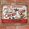 Joycorners Personalized Chicken Coop Fresh Eggs Daily Red White All Printed 3D Metal Sign