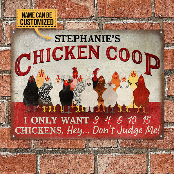 Joycorners Personalized Chicken Coop I Only Want Chickens All Printed 3D Metal Sign