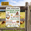 Joycorners Personalized Chicken Coop Rules All Printed 3D Metal Sign