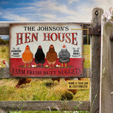 Joycorners Personalized Chicken Hen House Fresh All Printed 3D Metal Sign