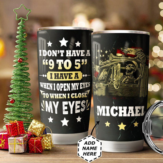 Joy corners Personalized Skull Trucker Custom Personalized Tumbler FZ32418