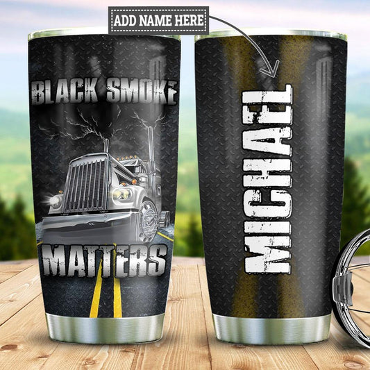 Joy corners Personalized Trucker Black Smoke Custom Personalized Tumbler IT32020