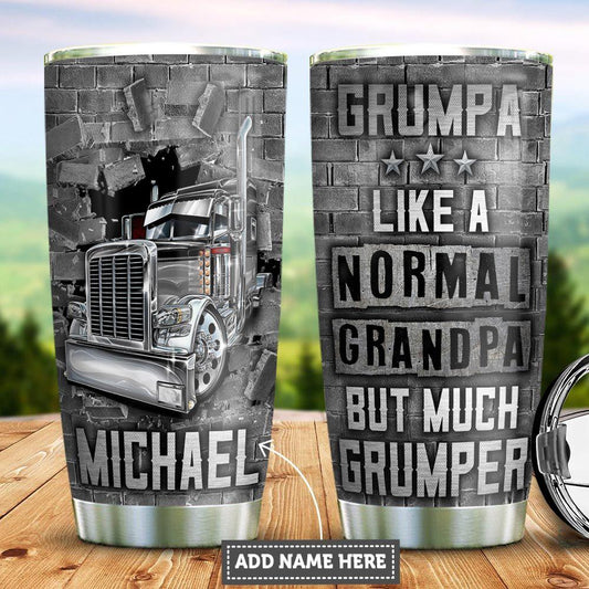 Joy corners Personalized Trucker Grumpy Grandpa Custom Personalized Tumbler XE28357