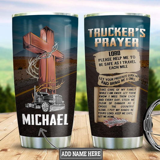 Joy corners Personalized Trucker Prayer Custom Personalized Tumbler XK51631