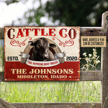 Joycorners Customized Name Farm Black Angus Cattle Co All Printed 3D Metal Sign