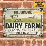 Joycorners Customized Name Cattle Farm Dairy Farm Convington Texas Daily Fresh All Printed 3D Metal Sign