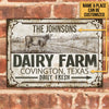 Joycorners Customized Name Vintage Dairy Farm Daily Fresh All Printed 3D Metal Sign