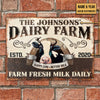 Joycorners Customized Name Dairy Farm Fresh Milk Daily All Printed 3D Metal Sign