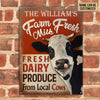 Joycorners Customized Name Dairy Farm Fresh Milk Fresh Daily Local Cows All Printed 3D Metal Sign