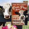 Joycorners Customized Name Dairy Farm Fresh Milk Fresh Daily Local Cows All Printed 3D Metal Sign