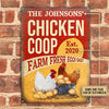 Joycorners Personalized Chicken Coop Fresh Eggs All Printed 3D Metal Sign