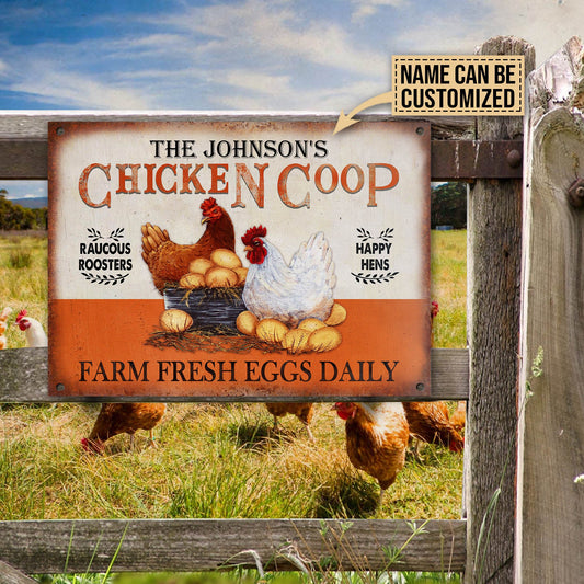 Joycorners Personalized Chicken Coop Orange All Printed 3D Metal Sign