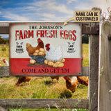 Joycorners Customized Name Chicken Farm Raised Laid Daily Come And Get Them All Printed 3D Metal Sign