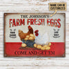 Personalized Chicken Farm Raised Laid Daily Customized Classic Metal Signs