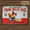 Joycorners Customized Name Chicken Farm Raised Laid Daily Come And Get Them All Printed 3D Metal Sign