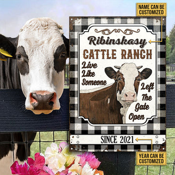 Joycorners Customized Name Farm Cattle Ranch Live like Someone Left The Gate Open All Printed 3D Metal Sign