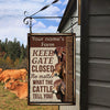 Joycorners Customized Name RED BRAHMAN CATTLE LOVERS KEEP GATE CLOSED All Printed 3D Metal Sign