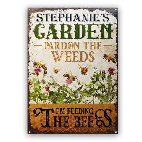 products/Personalized_Bee_Garden_Pardon_The_Weeds_Classic_Metal_Sign_Mk_Def.jpg