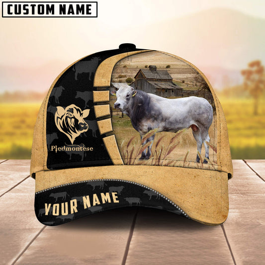 Joycorners Custom Name Piedmontese Cattle Farmhouse Field Cap TT19