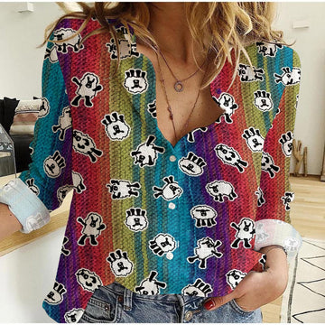 Joy Corners Sheep Pattern Casual Shirt