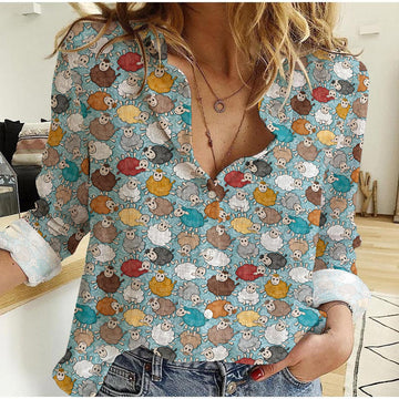 Joy Corners Sheep Pattern All Over Printed Casual Shirt