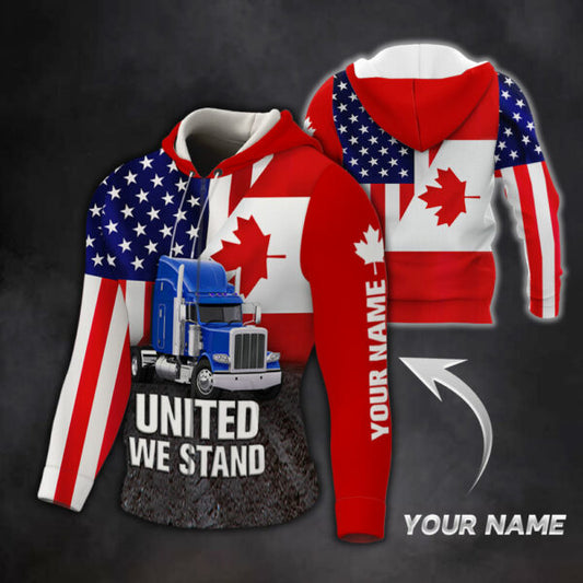 Joycorners Custom Name United We Stand U.S and Canada All Over Printed 3D Shirts